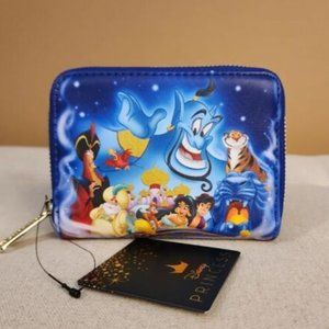 Loungefly Disney Aladdin 30th Anniversary Character Zip Around Wallet NEW